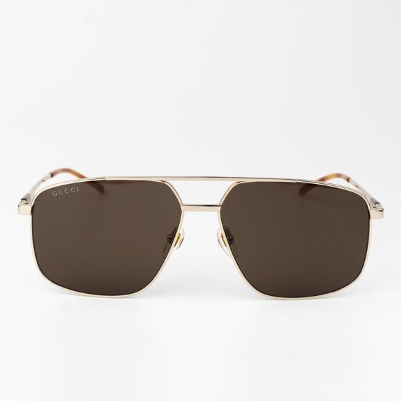 Gucci Men NAVIGATOR Sunglasses Gold Brown Aviator GG1676S 002 BRAND NEW - Picture 2 of 13